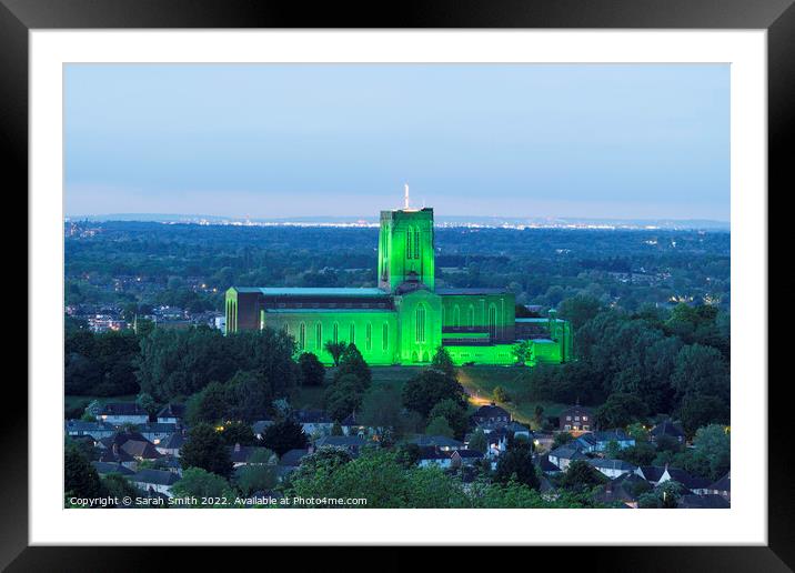 Guildford Cathedral Illuminated Framed Mounted Print by Sarah Smith