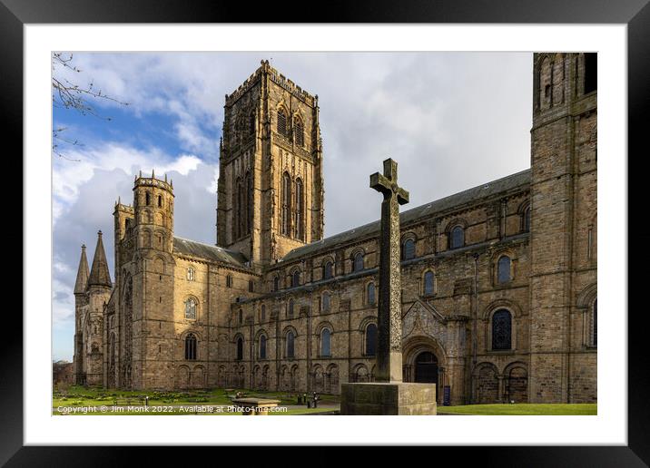 Durham Cathedral and Memorial Cross Framed Mounted Print by Jim Monk