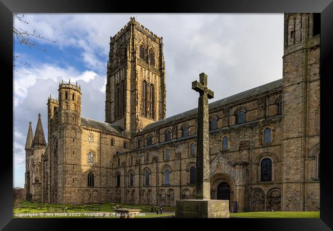Durham Cathedral and Memorial Cross Framed Print by Jim Monk