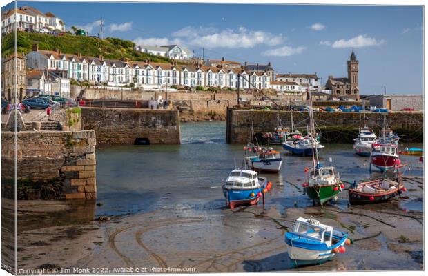 Porthleven Harbour, Cornwall Canvas Print by Jim Monk