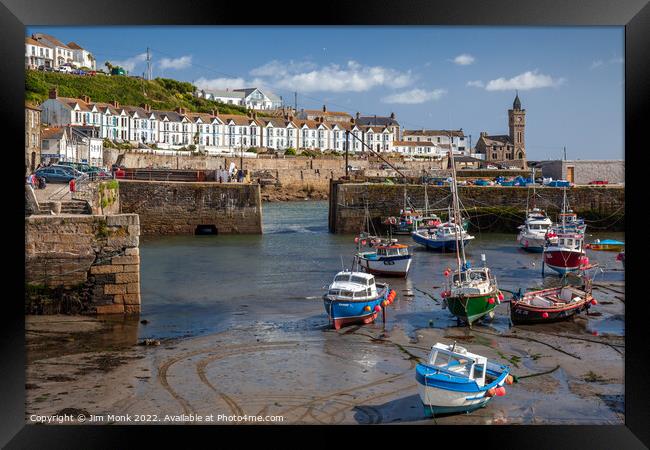 Porthleven Harbour, Cornwall Framed Print by Jim Monk