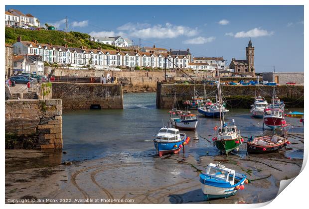 Porthleven Harbour, Cornwall Print by Jim Monk