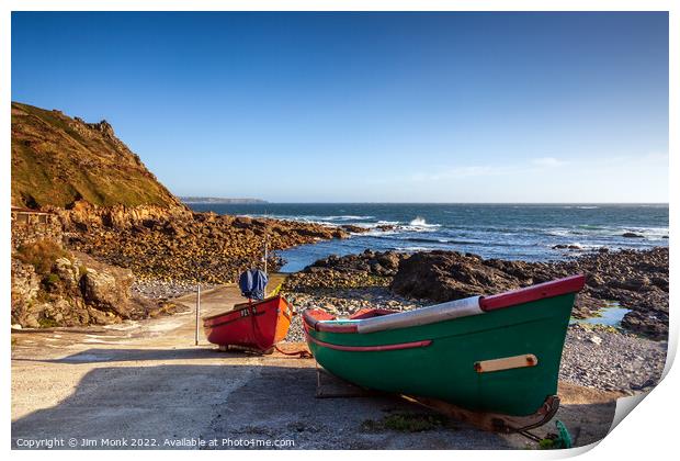 Priest Cove near St Just in Cornwall. Print by Jim Monk