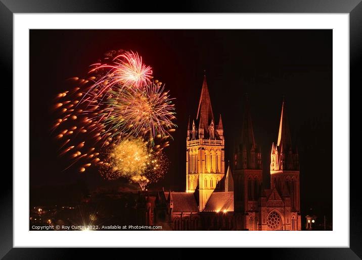 New Year Fireworks Framed Mounted Print by Roy Curtis