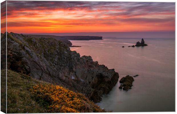 Broad Haven South beach Canvas Print by Sandra Kepkowska