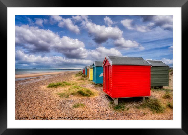 Findhorn Beach Huts Framed Mounted Print by Alan Simpson