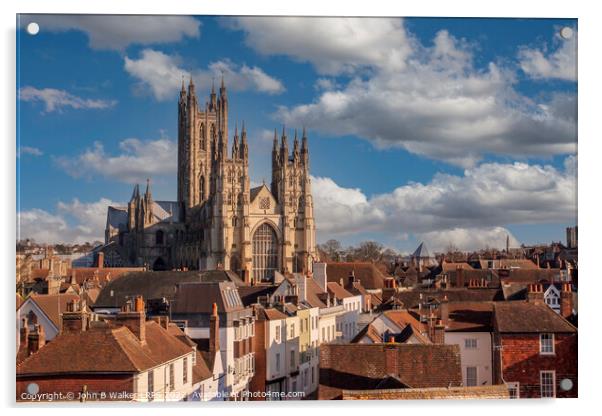 Canterbury Cathedral Towering Majestically Over the City Acrylic by John B Walker LRPS