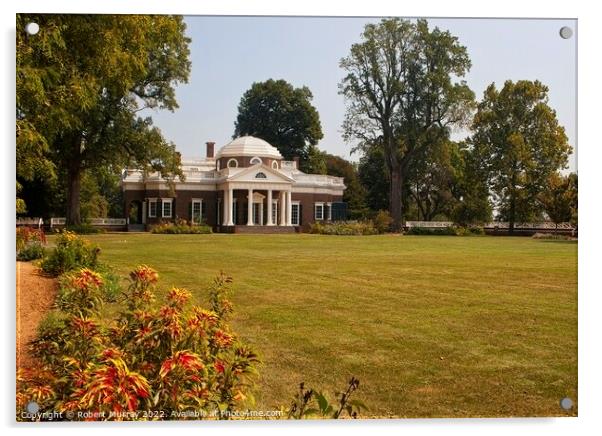 Thomas Jefferson's Monticello - A Neoclassical Mas Acrylic by Robert Murray