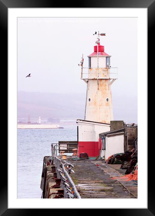 Newlyn Lighthouse Jubilee Pool and the War Memorial Penzance Framed Mounted Print by Terri Waters