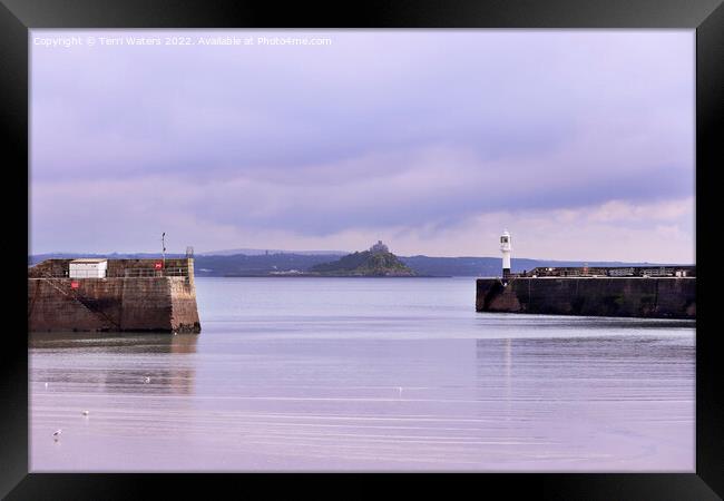 Storm Clouds Over St Michael's Mount Framed Print by Terri Waters