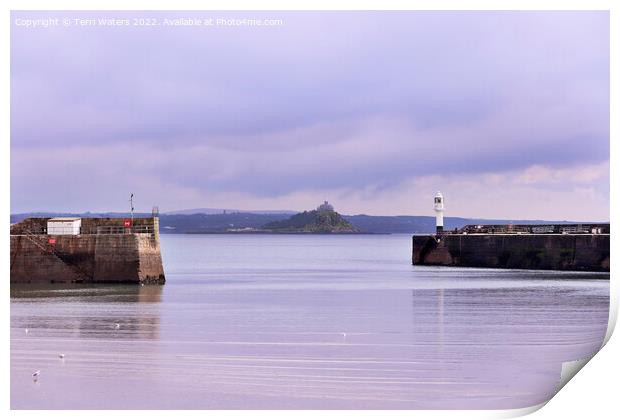 Storm Clouds Over St Michael's Mount Print by Terri Waters