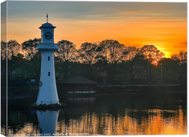 Roath Park Clock Tower Sunset Canvas Print by nic 744