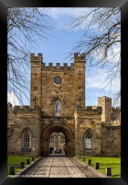 The entrance to Durham Castle Framed Print by Jim Monk