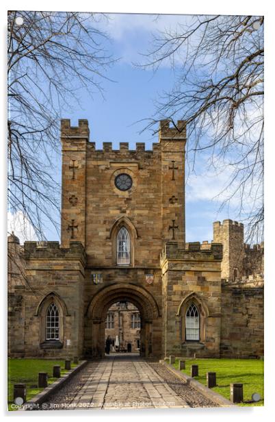 The entrance to Durham Castle Acrylic by Jim Monk