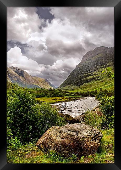 Looking along the River Coe to Glencoe Framed Print by Jacqi Elmslie