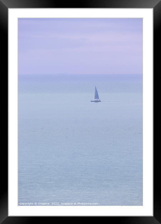 Minimalist Sailboat Pastel Colors Framed Mounted Print by Imladris 