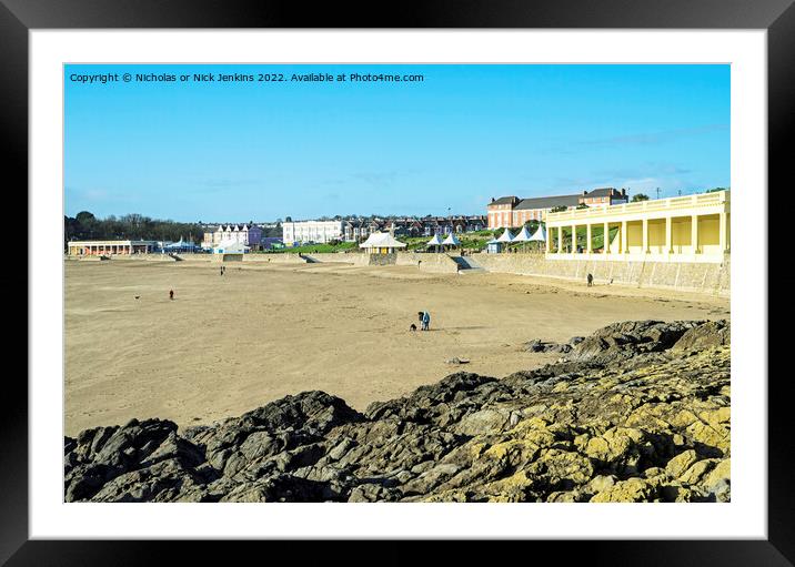 Whitmore Bay Barry Island South Wales Framed Mounted Print by Nick Jenkins