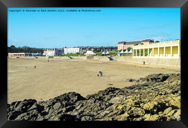 Whitmore Bay Barry Island South Wales Framed Print by Nick Jenkins