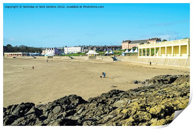 Whitmore Bay Barry Island South Wales Print by Nick Jenkins