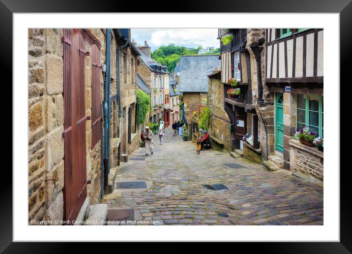 Medieval streets of Dinan - C1506-1639-GLA Framed Mounted Print by Jordi Carrio
