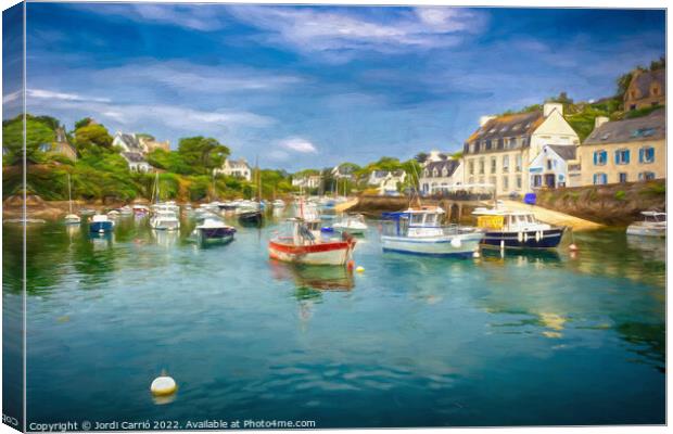 Fishing Port of Doelan, Brittany - C1506-2173-OIL Canvas Print by Jordi Carrio