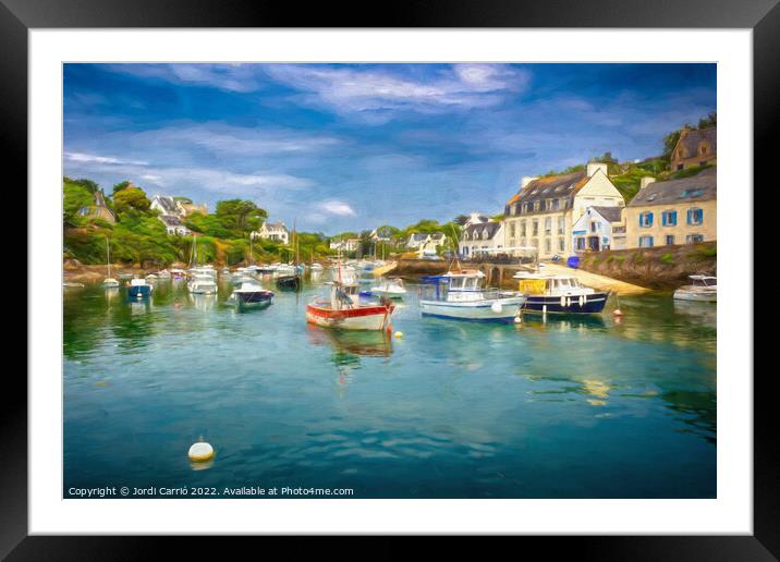 Fishing Port of Doelan, Brittany - C1506-2173-OIL Framed Mounted Print by Jordi Carrio
