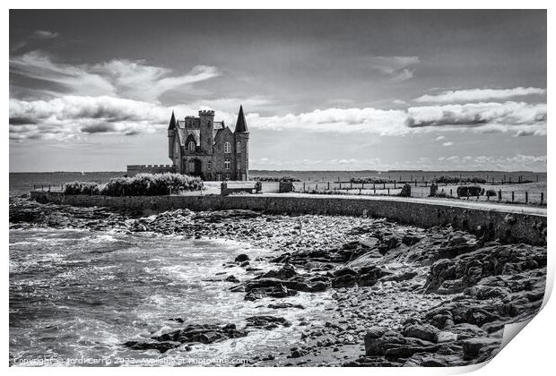 Quiberon Castle - C1506-2115-BW Print by Jordi Carrio