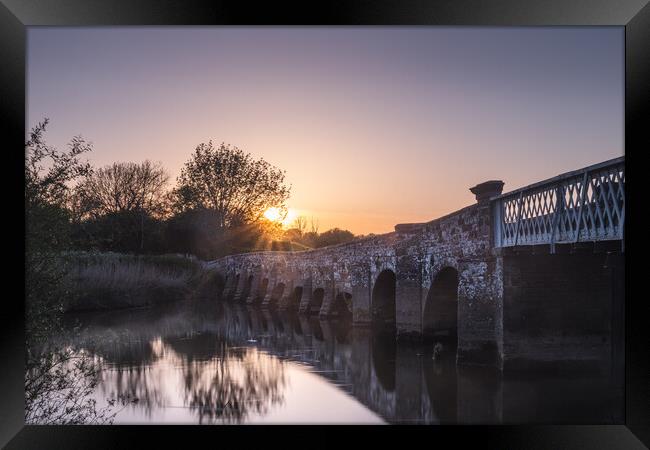 Greatham Bridge Sunset Framed Print by Mark Jones