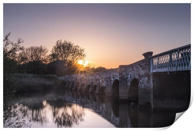 Greatham Bridge Sunset Print by Mark Jones