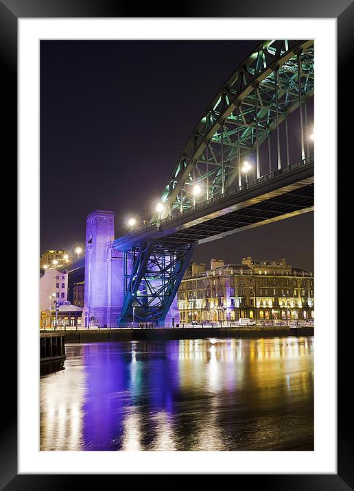 Newcastle Tyne Bridge and Quayside Framed Mounted Print by Kevin Tate