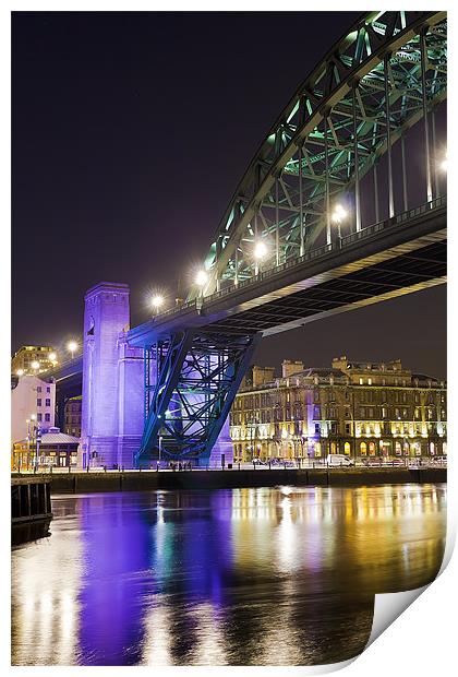 Newcastle Tyne Bridge and Quayside Print by Kevin Tate