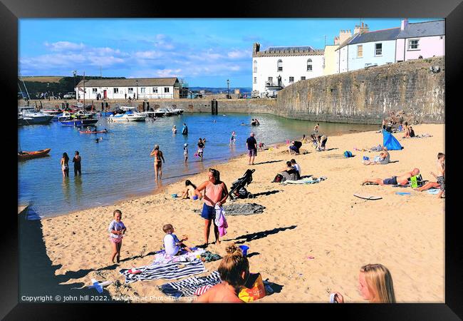 Harbour playground, Tenby, Wales. Framed Print by john hill