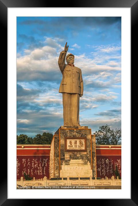 Statue of Mao Ze Dong Lijiang Yunnan Province China Framed Mounted Print by William Perry