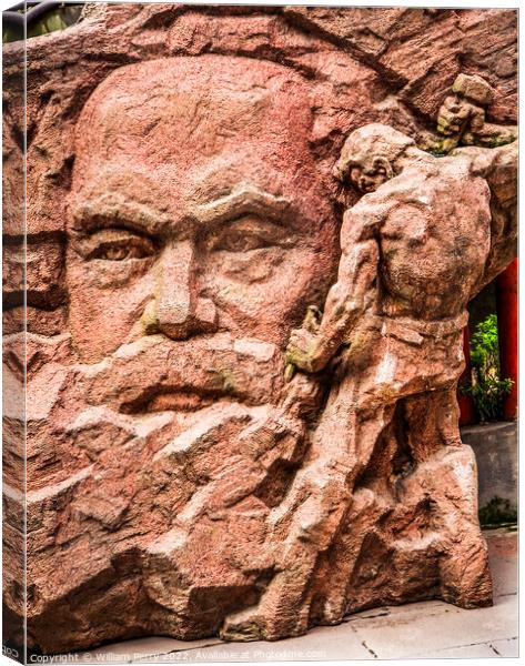 Karl Marx Stone Statue Chongqing Sichuan China  Canvas Print by William Perry
