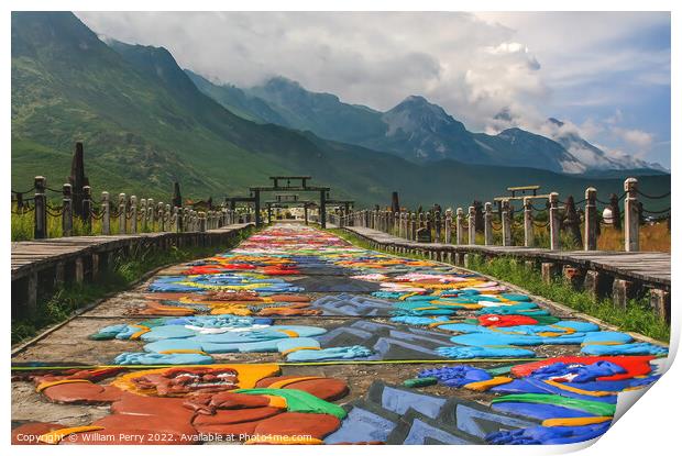 Colorful Road Temple, Naxi Village Lijiang Yunnan China Print by William Perry