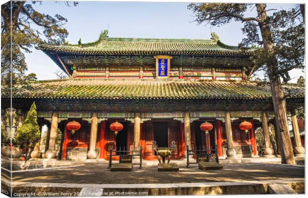 Main Temple Building Mencius Meng Temple, Zoucheng Shandong Chin Canvas Print by William Perry