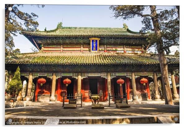 Main Temple Building Mencius Meng Temple, Zoucheng Shandong Chin Acrylic by William Perry