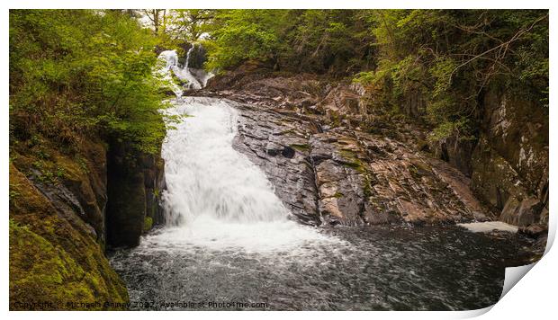 Swallow Falls, North Wales, UK Print by Michaela Gainey