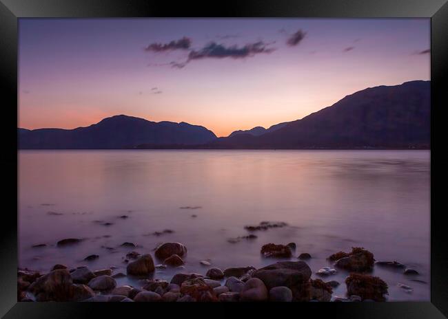 Loch Linnhe sunset Framed Print by Leighton Collins
