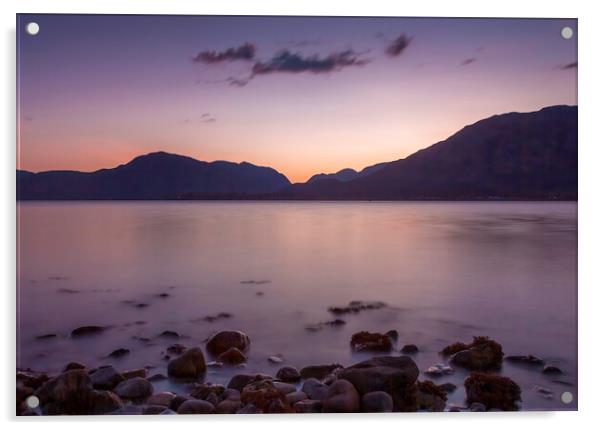 Loch Linnhe sunset Acrylic by Leighton Collins