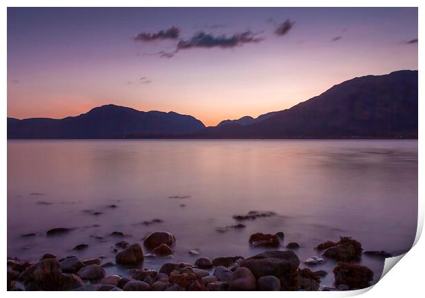 Loch Linnhe sunset Print by Leighton Collins