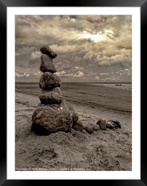 STONE STACKING Framed Mounted Print by Florin Birjoveanu
