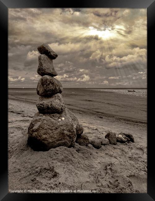 STONE STACKING Framed Print by Florin Birjoveanu