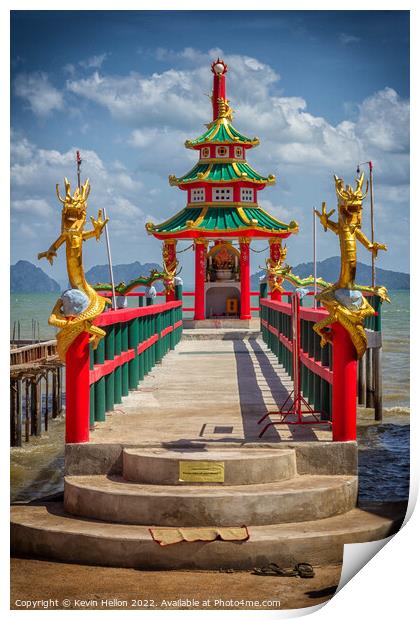 Chinese shrine  Print by Kevin Hellon