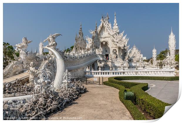 Wat Rong Khun or the White Temple, Chiang Rai, Thailand Print by Kevin Hellon