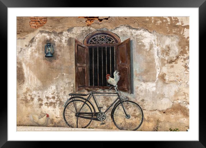 Street art in Lampang, Thailand Framed Mounted Print by Kevin Hellon