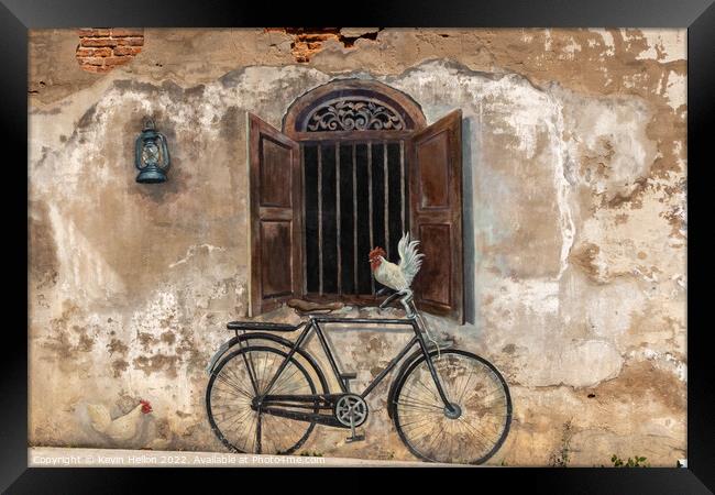 Street art in Lampang, Thailand Framed Print by Kevin Hellon