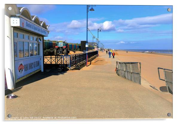 Mablethorpe Promenade in October. Acrylic by john hill