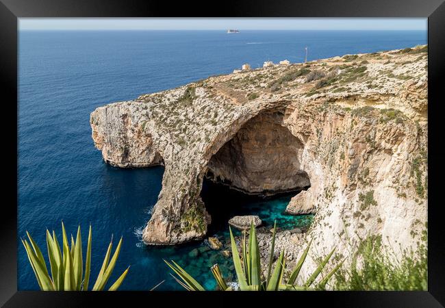 Blue Grotto cave Framed Print by Jason Wells