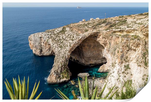 Blue Grotto cave Print by Jason Wells